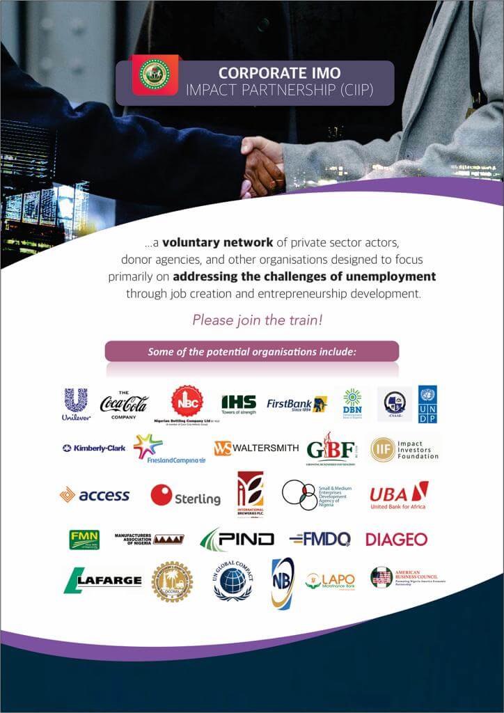 Corporate Imo Impact Partnership — partner organisations including Unilever, Coca-Cola, FirstBank, UNDP and more